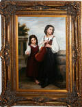 120013 S FRANCOIS OIL ON CANVAS GIRLS W VIOLIN
