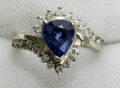 120034 204 CT SAPPHIRE DIAMOND  14 KT GOLD RING