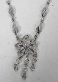 120002 3 CT TW DIAMOND  18 KT WHITE GOLD NECKLACE