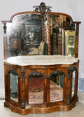 112040 RENAISSANCE REVIVAL BURL WALNUT CREDENZA