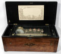 112041 SWISS FRUITWOOD  ROSEWOOD CYLINDER MUSIC BOX