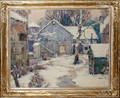 112002 JOHN F CARLSON WATERCOLOR FARM YARD SCENE