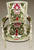 111043 LOUIS XVI STYLE GLAZED ARMCHAIR