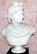 111003 FLORENTINE CARVED MARBLE BUST APOLLO