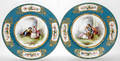 101016 SEVRES PORCELAIN PLATES W COURTING SCENES