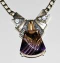 090997 AMETRINE DIAMOND  GOLD PENDANT NECKLACE