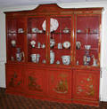 090049 ORIENTAL RED LACQUER BREAKFRONT