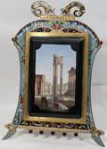092020 ITALIAN MICRO MOSAIC IN BRONZEENAMEL FRAME