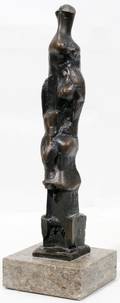 092012 HENRY MOORE BRONZE SCULPTURE UPRIGHT MOTIVE E