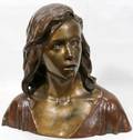 092040 FRANCOISRAOUL LARCHE BRONZE BUST JOAN OF ARC