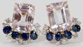092051 CARTIER LADYS DIAMOND  SAPPHIRE EARRINGS