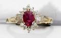 041106 14KT GOLD RUBY  DIAMOND RING