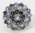 061112 14KT GOLD  538CT SAPPHIRE CLUSTER RING