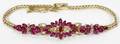 061110 14KT GOLD RUBY  DIAMOND BRACELET L 7