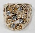061109 GOLD  DIAMOND GENTLEMANS NUGGET RING