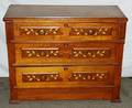 061094 VICTORIAN WALNUT CHEST OF DRAWERS W DETAIL