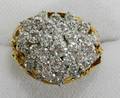 031097 18KT YELLOW GOLD  300CT DIAMOND CLUSTER RING