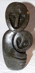 031072 ZAIRE MODERN STONE SCULPTURE MOTHER  CHILD