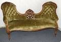 021139 VICTORIAN CARVED WALNUT 3ARCH SOFA C 1870