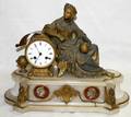 021129 FRENCH ONYXBASE MANTEL CLOCK H 14 L 17