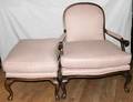 050061 LEXINGTON SILK UPHOLSTERY ARMCHAIR  OTTOMAN