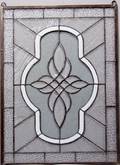 041232 TIFFANY STYLE LEADED GLASS WINDOW 26x19