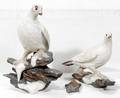 041225 BOEHM BISQUE FIGURES OF PTARMIGANS ON ROCKS