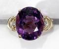 040110 575 CT AMETHYST DIAMOND  14 KT GOLD RING