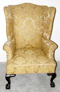 031179 CHIPPENDALE STYLE WINGBACK CHAIR MAHOGANY