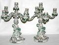 031168 ITALIAN DEMI PORCELAIN CANDELABRA 2 H 16