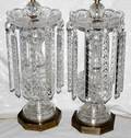 031167 BOHEMIAN CUT CRYSTAL LUSTRES MOUNTED AS LAMPS
