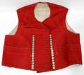 031131 MILITARY RED WOOL VEST W FRENCH BRASS BUTTONS
