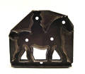 Large tinned sheet iron horse and rider cookie cutter 19th c