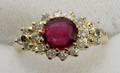 020112 157CT RUBY39CT DIAMOND  YELLOW GOLD RING