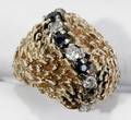 061199 14KT GOLD DIAMOND  SAPPHIRE RING