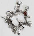 051097 STERLING SILVER CHARM BRACELET L 8