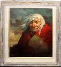 042092 JACK JORDAN OIL ON CANVAS OLD INDIAN