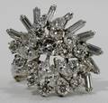 042084 GOLD  DIAMOND CLUSTER RING 35 CTS TW