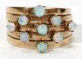041279 GOLD  OPAL SET OF RINGS BANDED AS ONE
