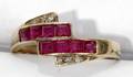 041267 14KT GOLD RUBY  DIAMOND RING