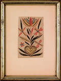 Southeastern Pennsylvania watercolor fraktur bookplate 19th c