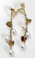 040162 14 KT GOLD  FRESH WATER PEARL EARRINGS