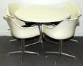 031195 ELIEL SAARINEN STYLE FIBERGLASS TABLE  CHAIRS