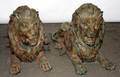 022085 BRONZE GARDEN SCULPTURES RECLINING LIONS