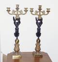 022069 REGENCY STYLE BRONZE FIGURAL CANDELABRA H 24