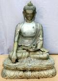 070075 ASIAN BRONZE SEATED BUDDHA 20TH C