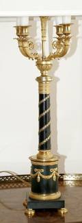 062112 EMPIRE STYLE BLACK  GOLD BRONZE TABLE LAMP