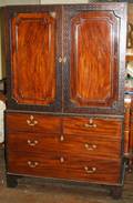 060107 MAHOGANY LINEN PRESS H 75 W 49 D 24