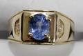 050138 15CT CEYLON SAPPHIRE DIAMOND  GOLD RING