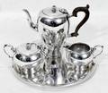050142 CARTIER STERLING FOUR PIECE DEMITASSE TEA SET